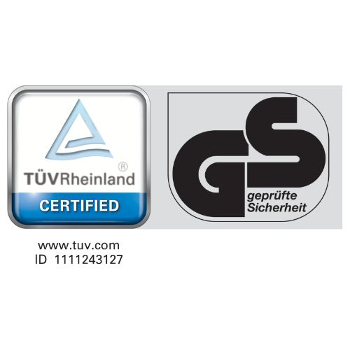 TÜV Rheinland Certified / GS geprüfte Sicherheit